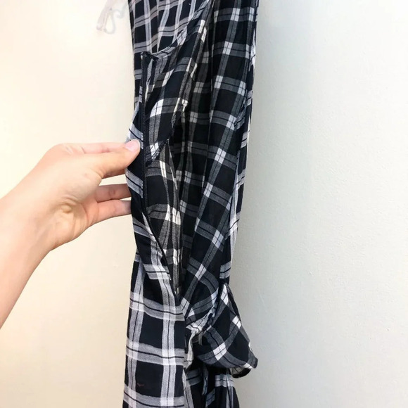 Rag & Bone Black White Plaid Tunic Sleeveless Mini Dress ALTERED - Picture 10 of 11